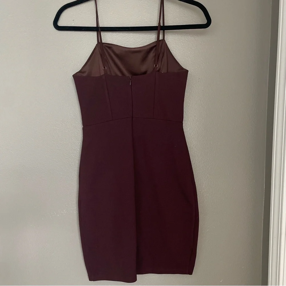 Astr Spaghetti Strap Brown Mini Dress - Picture 3 of 6